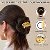 <h2>Laço de Cabelo Feminino com Pingentes Geométricos – Elástico de Borracha com Detalhes em Ouro e Prata</h2>