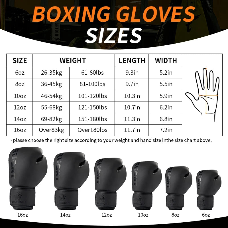 <h2>Luvas Profissionais de Boxe 8/10/12/14/16 oz – Para Muay Thai, Treinamento de Luta MMA para Homens e Mulheres</h2>
