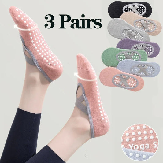 <h2>1 ou 3 Pares de Meias Profissionais de Yoga para Mulheres – Meias Antiderrapantes com Silicone para Ballet e Pilates</h2>