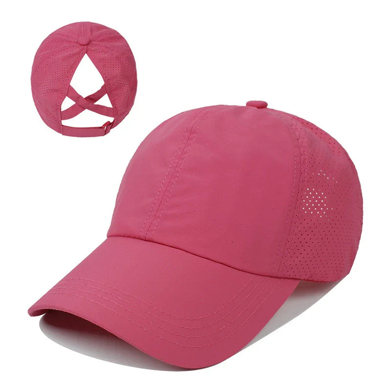 <h2>Boné Unissex de Verão com Tela – Estilo Casual, Cor Sólida, Secagem Rápida e Abertura para Rabo de Cavalo</h2>