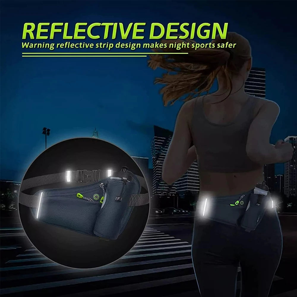 <h2>Fanny Pack Ajustável com Suporte para Garrafa de Água – Bolsa de Cintura para Corrida e Viagem</h2>