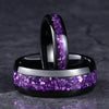 <h2>Anel de Carboneto de Tungstênio com Ametista – 6mm e 8mm, Ideal para Casamento, Noivado e Presente</h2>