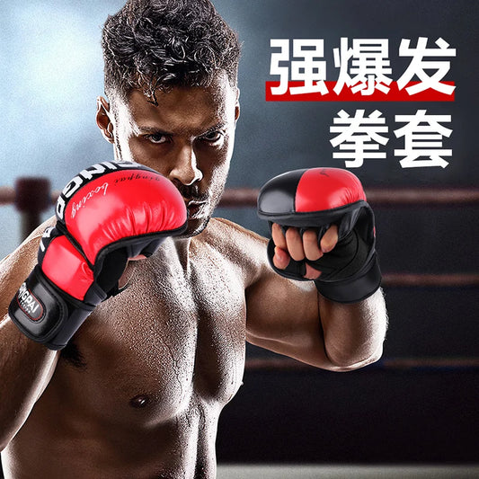 <h2>Luvas de Boxe MMA de Meio Dedo – Luvas Grossas para Treinamento de Artes Marciais Mistas</h2>
