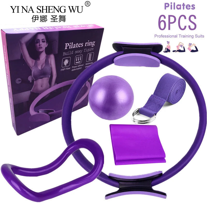 <h2>Kit Iniciante de Yoga – 6 Peças com Círculo Pilates, Cinto de Látex, Toalha e Faixa Elástica</h2>