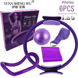 <h2>Kit Iniciante de Yoga – 6 Peças com Círculo Pilates, Cinto de Látex, Toalha e Faixa Elástica</h2>