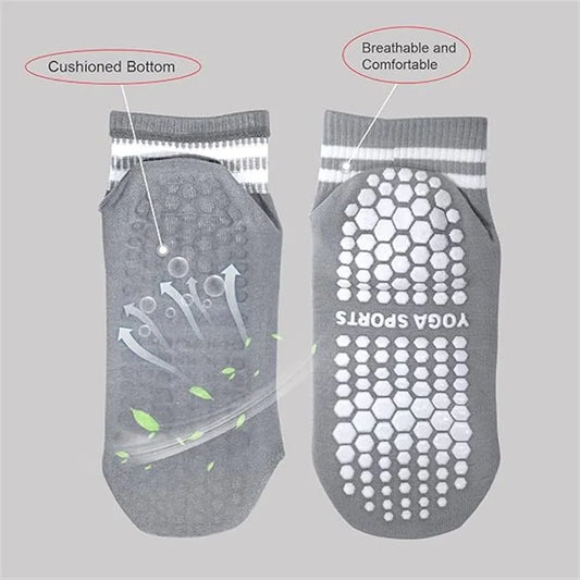 <h2>Meias Antiderrapantes de Agarre para Mulheres – Meias de Yoga e Pilates com Listras Duplas para Treinamento e Ballet</h2>