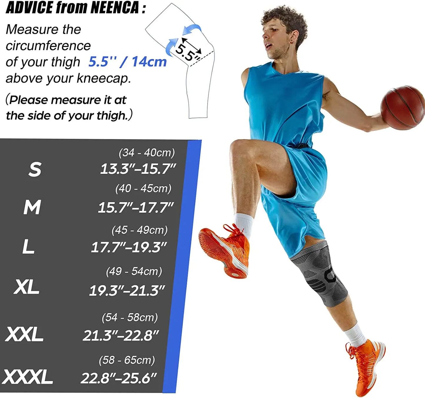<h2>Neenca Joelheira de Compressão – Manga de Suporte para Esportes, Corrida e Recuperação de Artrite</h2>