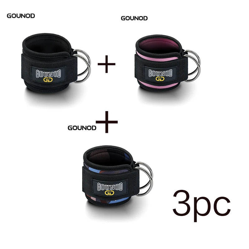 <h2>Tornozeleira de Treinamento Ajustável com Duplo Anel em D – Acolchoada para Academia (1, 2 ou 3 Peças)</h2>