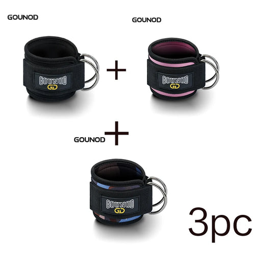 <h2>Tornozeleira de Treinamento Ajustável com Duplo Anel em D – Acolchoada para Academia (1, 2 ou 3 Peças)</h2>