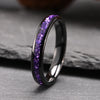 <h2>Anel de Carboneto de Tungstênio com Ametista – 6mm e 8mm, Ideal para Casamento, Noivado e Presente</h2>