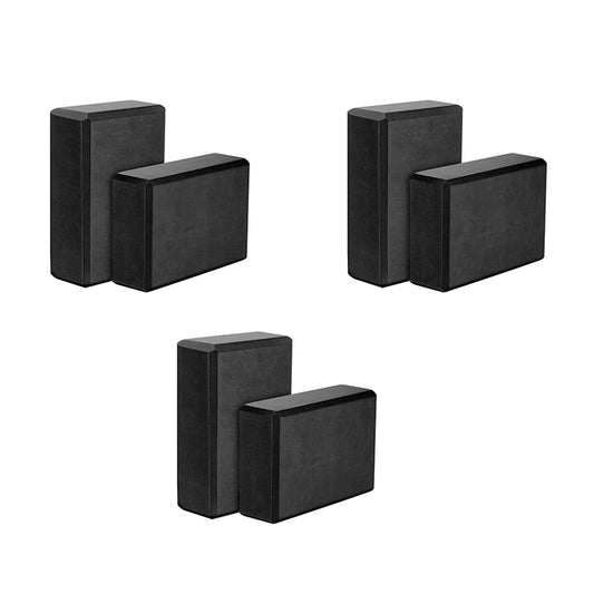 <h2>Kit com 6 Blocos de Yoga em Espuma EVA – Alta Densidade, Ecológicos e Leves, 23x15x7.6cm (Preto)</h2>