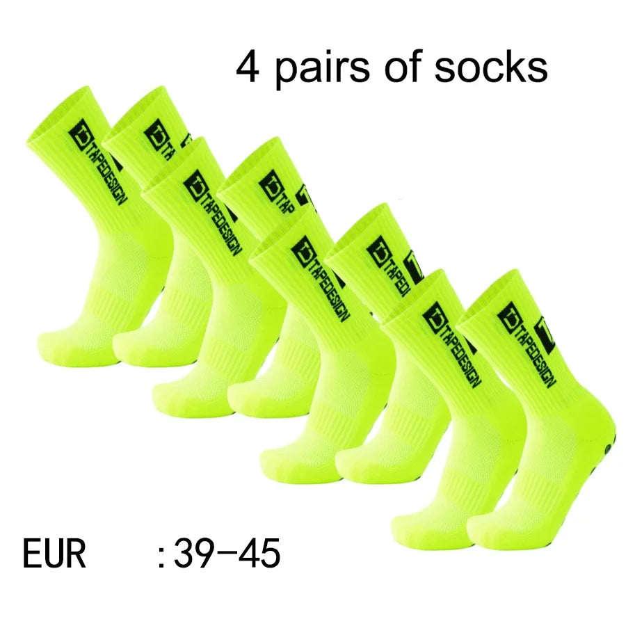 <h2>Pacote com 4 Pares de Meias de Futebol – Meias de Cano Médio TC Antiderrapantes e Respirável para Treinamento e Competição</h2>