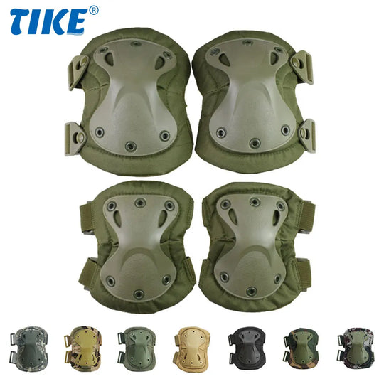 <h2>Kit Tático de 4 Peças – Joelheiras e Cotoveleiras Protetoras para Airsoft, Caça e Esportes ao Ar Livre</h2>