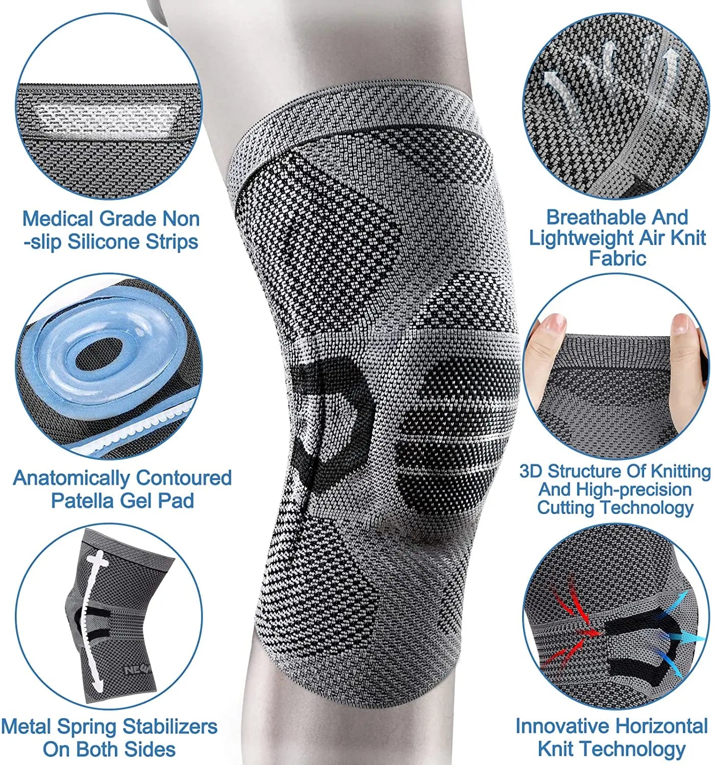 <h2>Neenca Joelheira de Compressão – Manga de Suporte para Esportes, Corrida e Recuperação de Artrite</h2>