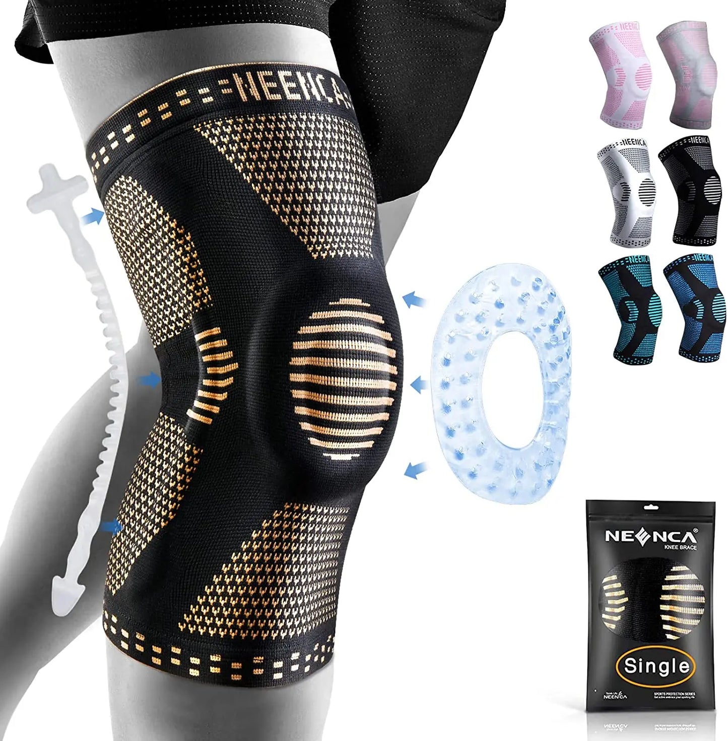 <h2>NEENCA Joelheira com Almofada de Gel e Estabilizadores Laterais – Suporte para Artrite e Lesões ACL</h2>