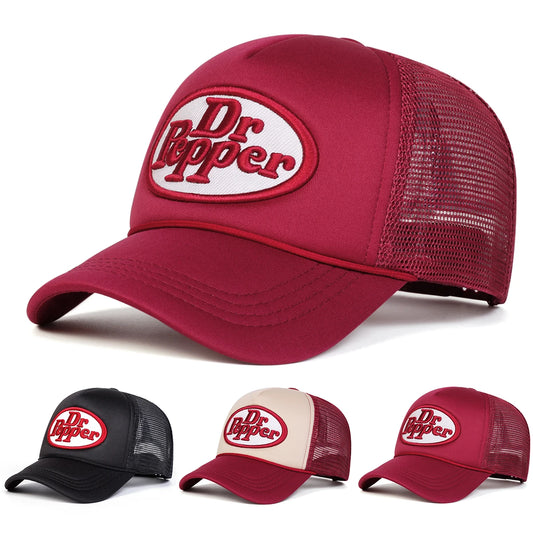 <h2>Boné Unissex Bordado Dr. Pepper – Estilo Pai Ajustável com Proteção Solar para Uso Casual ao Ar Livre</h2>
