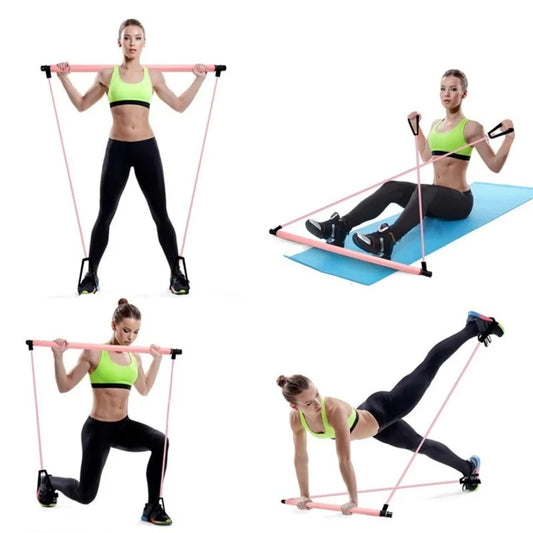 <h2>Kit Fitness para Pilates – Bastão de Treino, Faixa de Resistência e Corda para Construção Corporal</h2>
