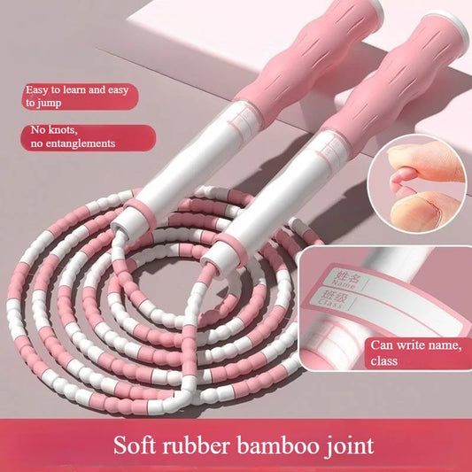 <h2>Corda de Pular de Bambu 2,8m para Iniciantes, Adultos e Crianças – Conta Macia, Segmentada e Sem Emaranhado</h2>