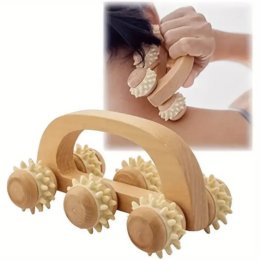 <h2>Rolo de Massagem Manual de Madeira – Massageador para Pescoço, Pernas e Costas, Massagem Profunda</h2>