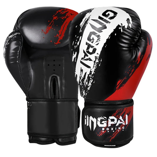 <h2>Luvas de Boxe Ajustáveis Confortáveis para Adultos – 1 Par, Preto, Vermelho e Azul</h2>