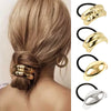<h2>Laço de Cabelo Feminino com Pingentes Geométricos – Elástico de Borracha com Detalhes em Ouro e Prata</h2>