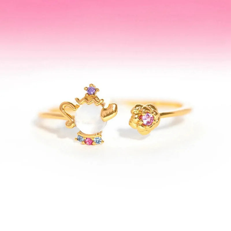 <h2>Anel Princesa Bela e a Fera – Alta Qualidade com Zircão Colorido</h2>