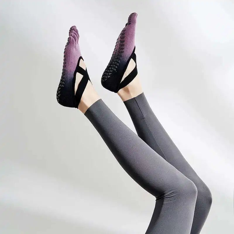 <h2>Meias de Yoga com Tingimento Amarrado para Mulheres – Meias de Cinco Dedos, Absorventes e Antiderrapantes, 100% Algodão</h2>