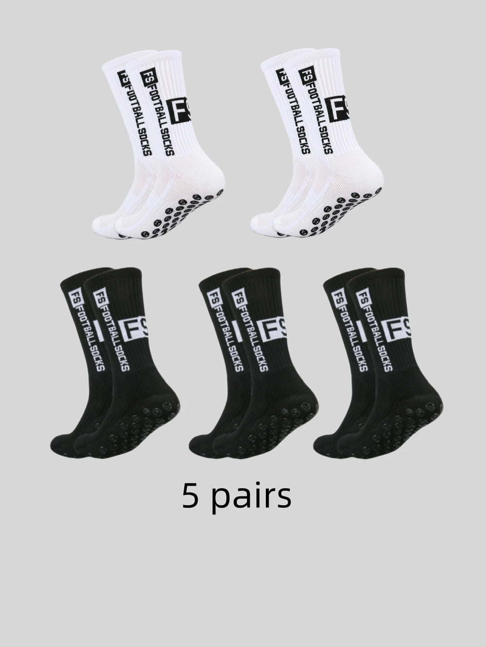 <h2>5 Pares de Pontos Adesivos Multicoloridos para Meias de Futebol – Antiderrapantes, Absorventes de Suor e Anti-odor</h2>