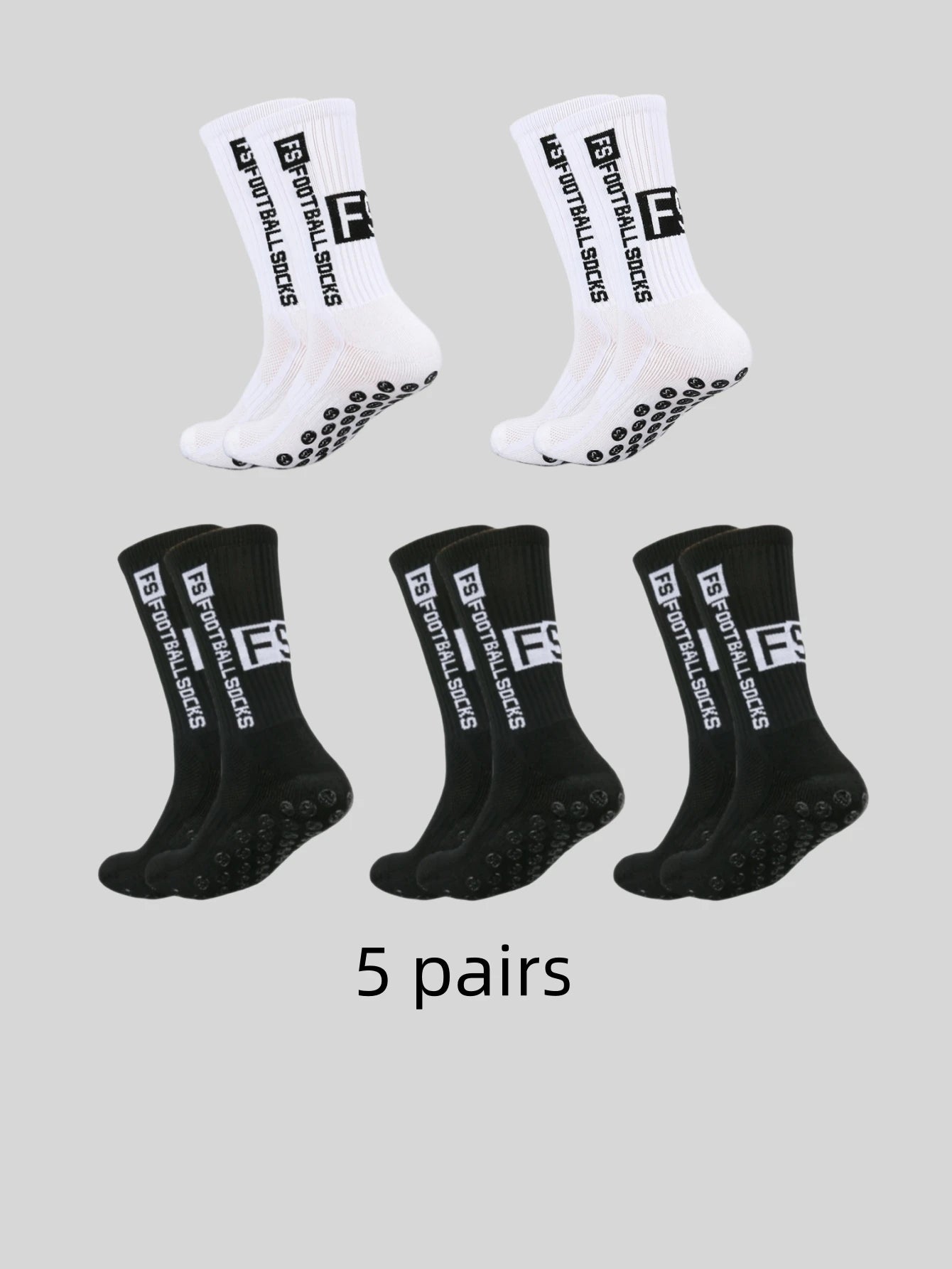 <h2>5 Pares de Pontos Adesivos Multicoloridos para Meias de Futebol – Antiderrapantes, Absorventes de Suor e Anti-odor</h2>