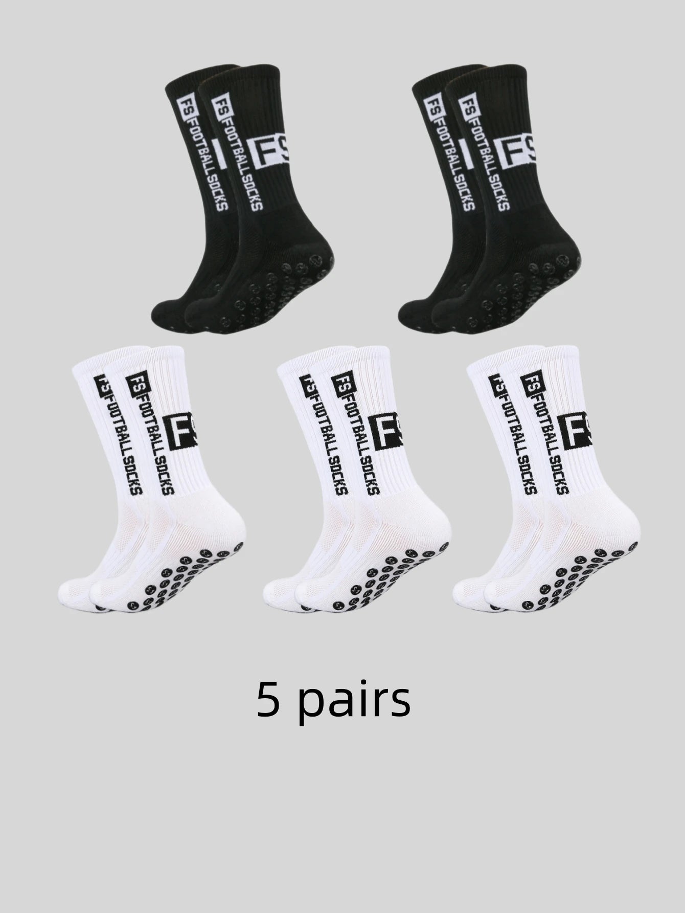 <h2>5 Pares de Pontos Adesivos Multicoloridos para Meias de Futebol – Antiderrapantes, Absorventes de Suor e Anti-odor</h2>