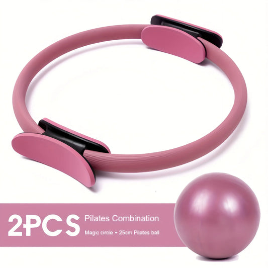 <h2>Kit Pilates e Yoga Roxo – 2 Peças com Anel de EVA/PVC e Bola de Yoga para Alongamento Corporal</h2>