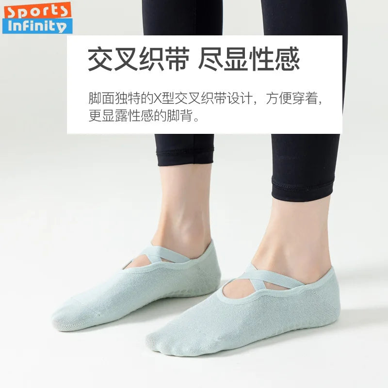 <h2>Meias Harajuku de Yoga para Mulheres – Meias Profissionais com Cinto Cruzado para Pilates e Trampolim</h2>