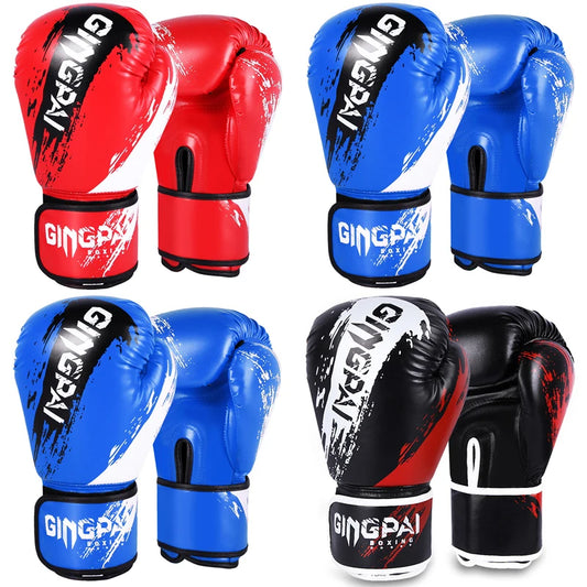 <h2>Luvas de Boxe Ajustáveis Confortáveis para Adultos – 1 Par, Preto, Vermelho e Azul</h2>