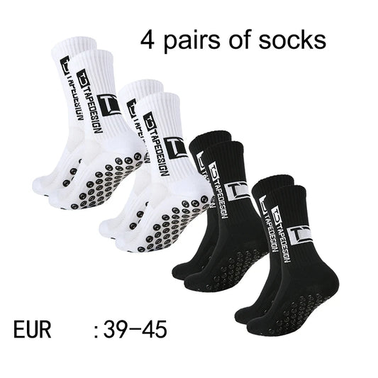 <h2>Pacote com 4 Pares de Meias de Futebol – Meias de Cano Médio TC Antiderrapantes e Respirável para Treinamento e Competição</h2>