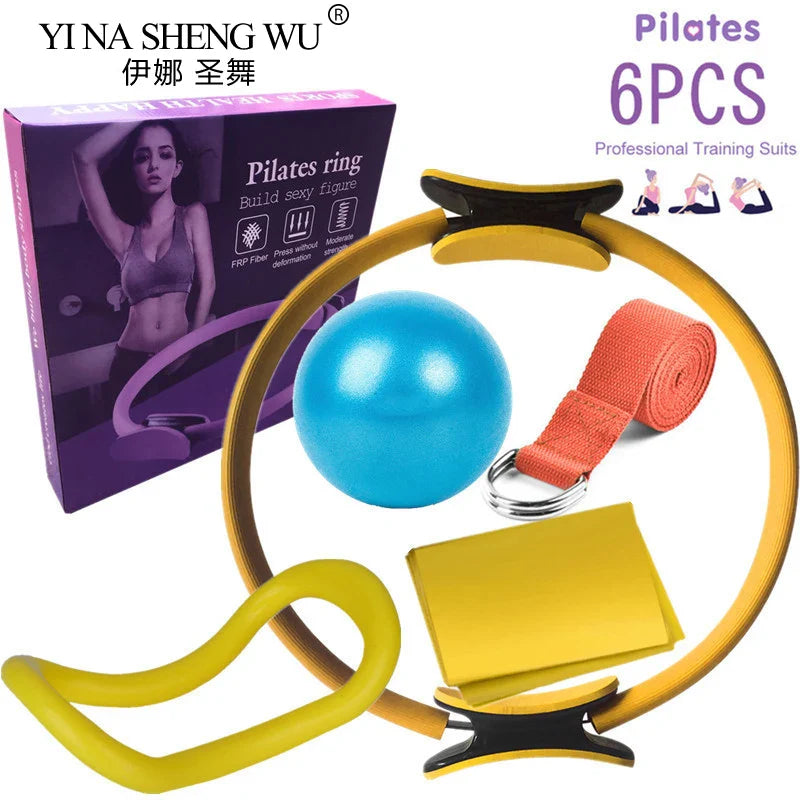 <h2>Kit Iniciante de Yoga – 6 Peças com Círculo Pilates, Cinto de Látex, Toalha e Faixa Elástica</h2>