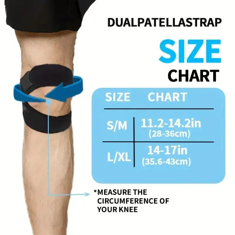 <h2>Joelheira Esportiva com Suporte Duplo para Patela – Almofada e Cinta Ajustável para Tendão e Proteção</h2>