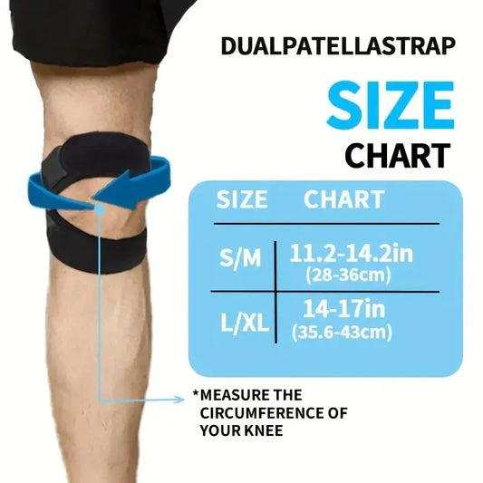 <h2>Joelheira Esportiva com Suporte Duplo para Patela – Almofada e Cinta Ajustável para Tendão e Proteção</h2>