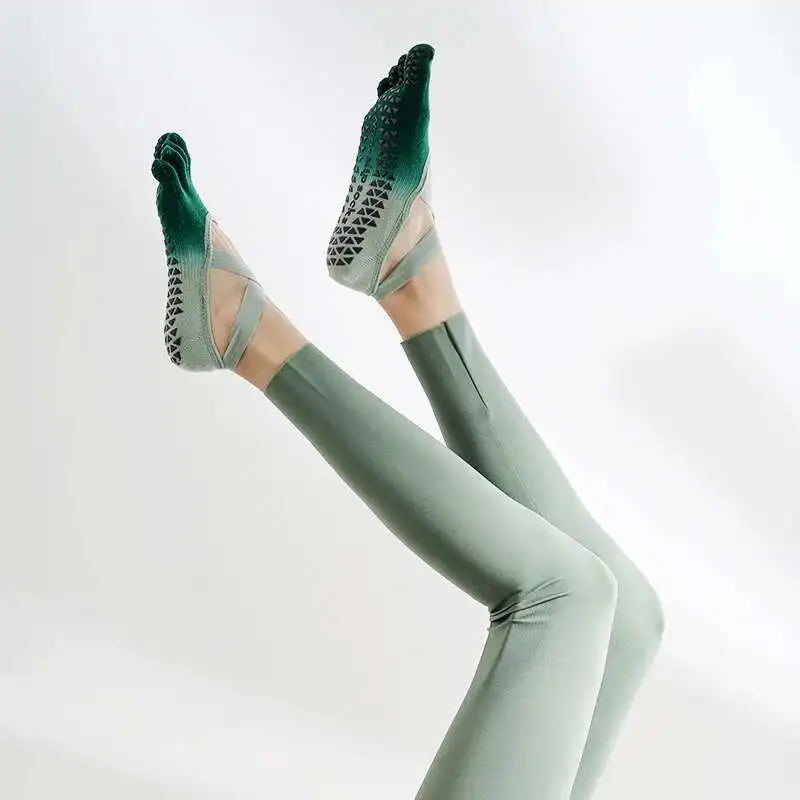 <h2>Meias de Yoga com Tingimento Amarrado para Mulheres – Meias de Cinco Dedos, Absorventes e Antiderrapantes, 100% Algodão</h2>