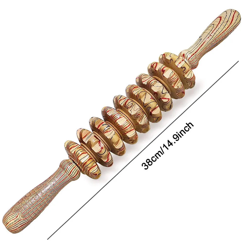 <h2>Massageador de Madeira com 9 Rodillos – Ferramenta Manual para Alívio de Dor e Celulite</h2>