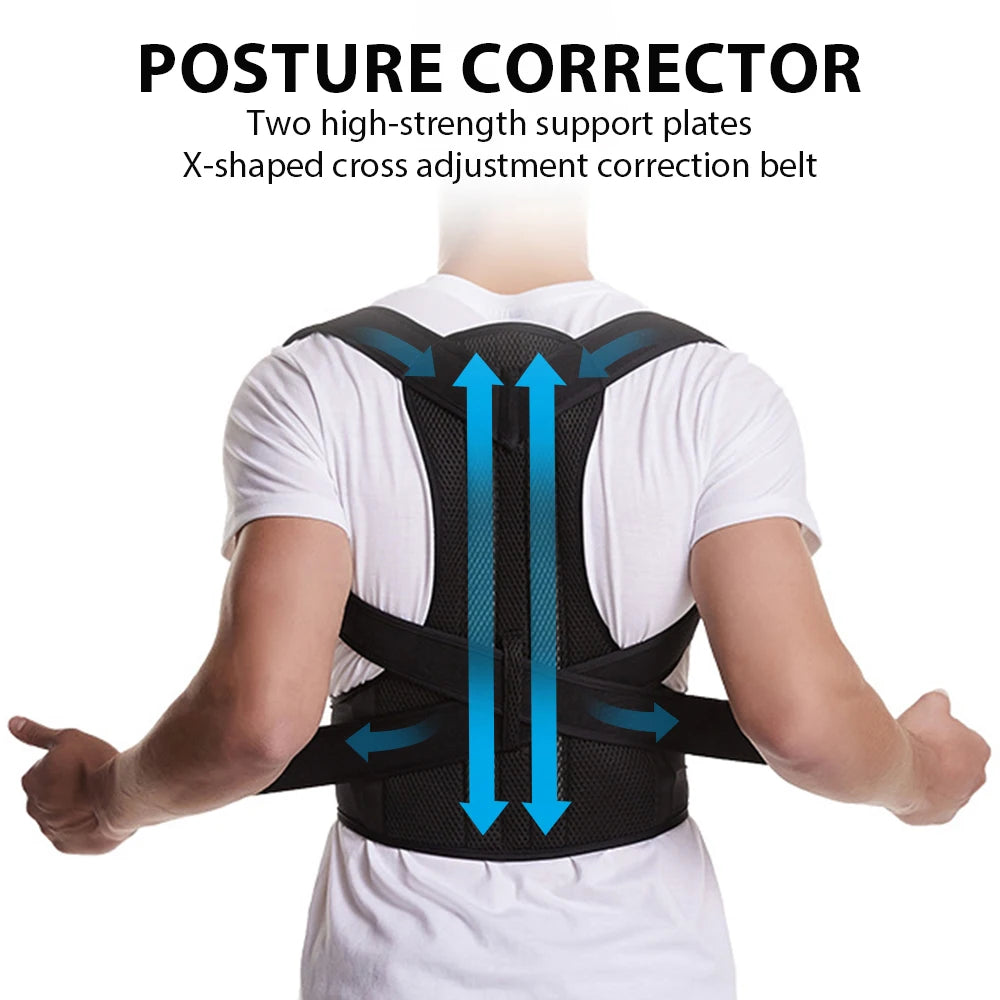 <h2>Corretor de Postura Ajustável – Suporte Lombar e Ombros para Homens e Mulheres com Melhora da Escoliose</h2>