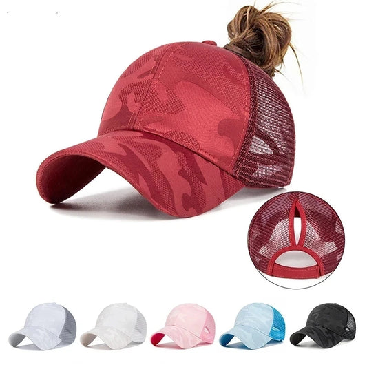 <h2>Boné Feminino Snapback Camuflado 2024 – Modelo Trucker com Tela, Abertura para Rabo de Cavalo e Estilo Despojado</h2>