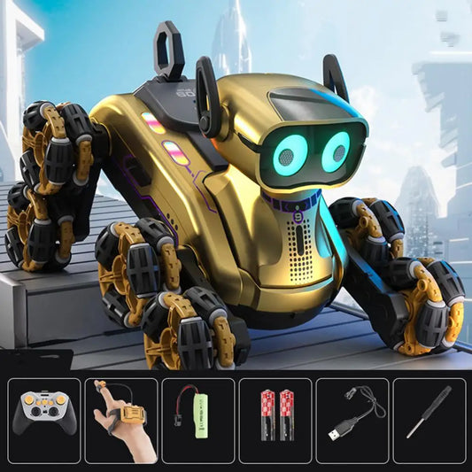 <h2>Brinquedo Robô Interativo para Cachorro – Controle Remoto, 8 Rodas e Sensor de Gestos</h2>