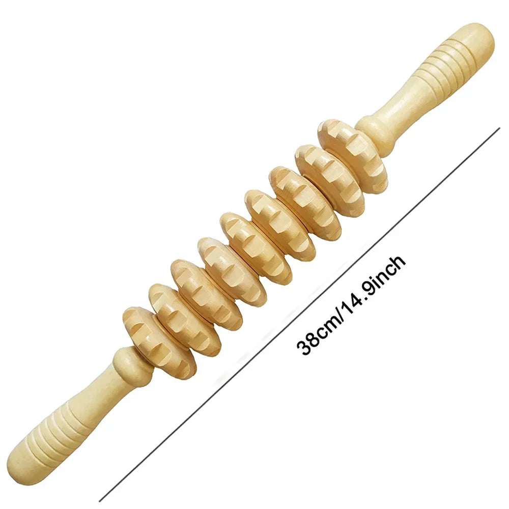 <h2>Massageador de Madeira com 9 Rodillos – Ferramenta Manual para Alívio de Dor e Celulite</h2>