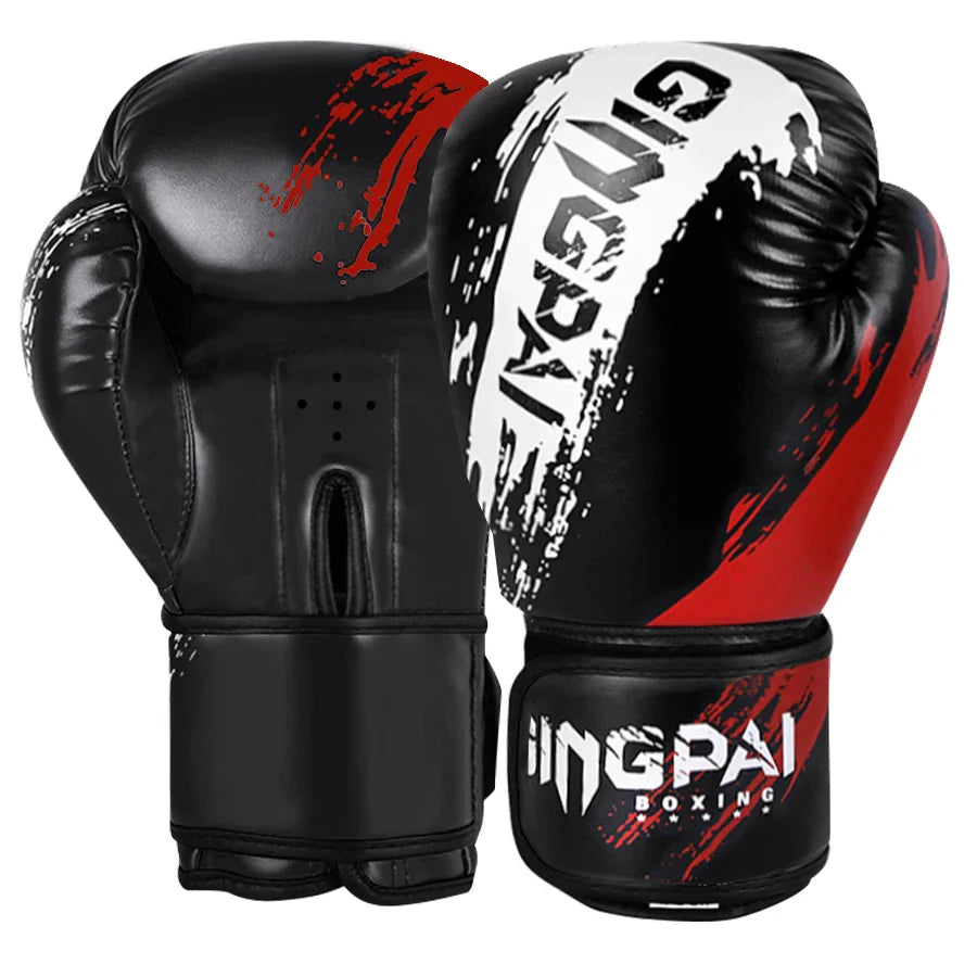 <h2>Luvas de Boxe Ajustáveis Confortáveis para Adultos – 1 Par, Preto, Vermelho e Azul</h2>