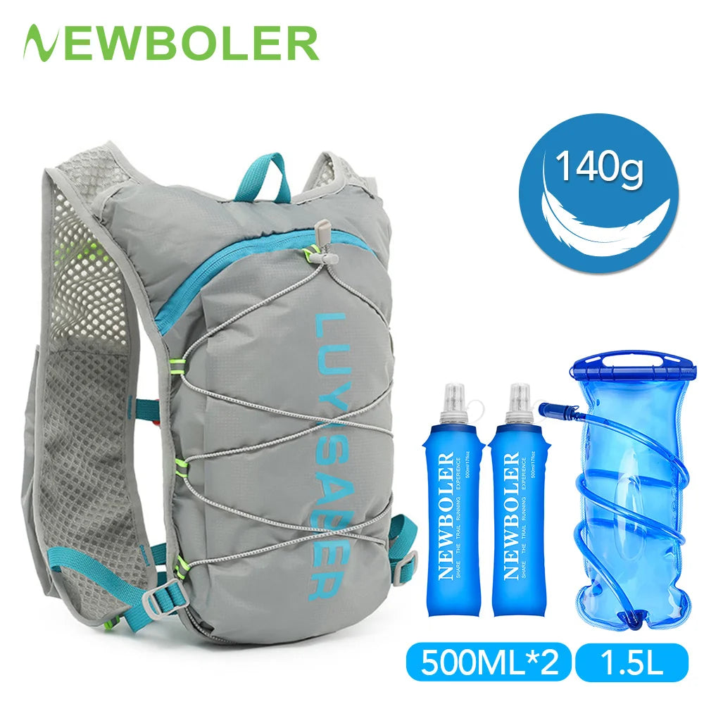 <h2>Mochila Ultraleve para Corrida e Trilhas – Bolsa de Água de 1,5L com Garrafa Portátil de 500ml</h2>