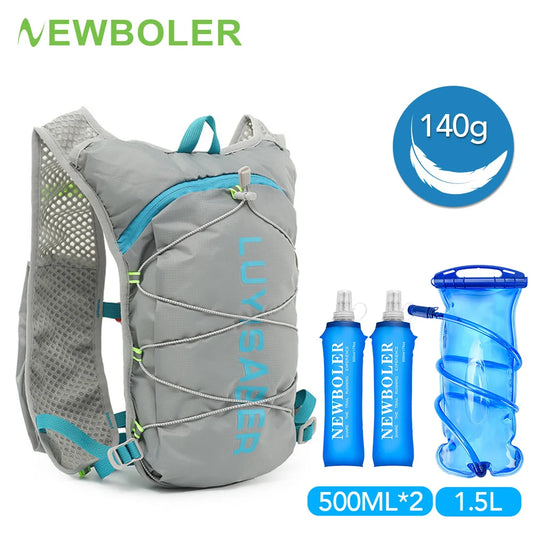 <h2>Mochila Ultraleve para Corrida e Trilhas – Bolsa de Água de 1,5L com Garrafa Portátil de 500ml</h2>
