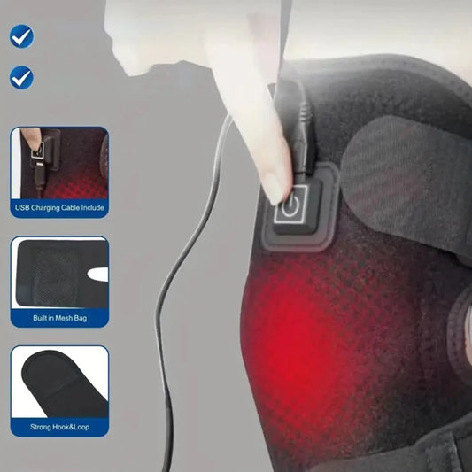 <h2>Cinto Aquecedor para Joelho com Massagem – Ajustável com 3 Níveis de Temperatura e Design Moderno Preto</h2>