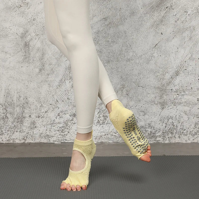 <h2>Meias Finas de Algodão Antiderrapantes para Yoga – Meias Profissionais com Cinco Dedos para Pilates, Dança e Fitness</h2>