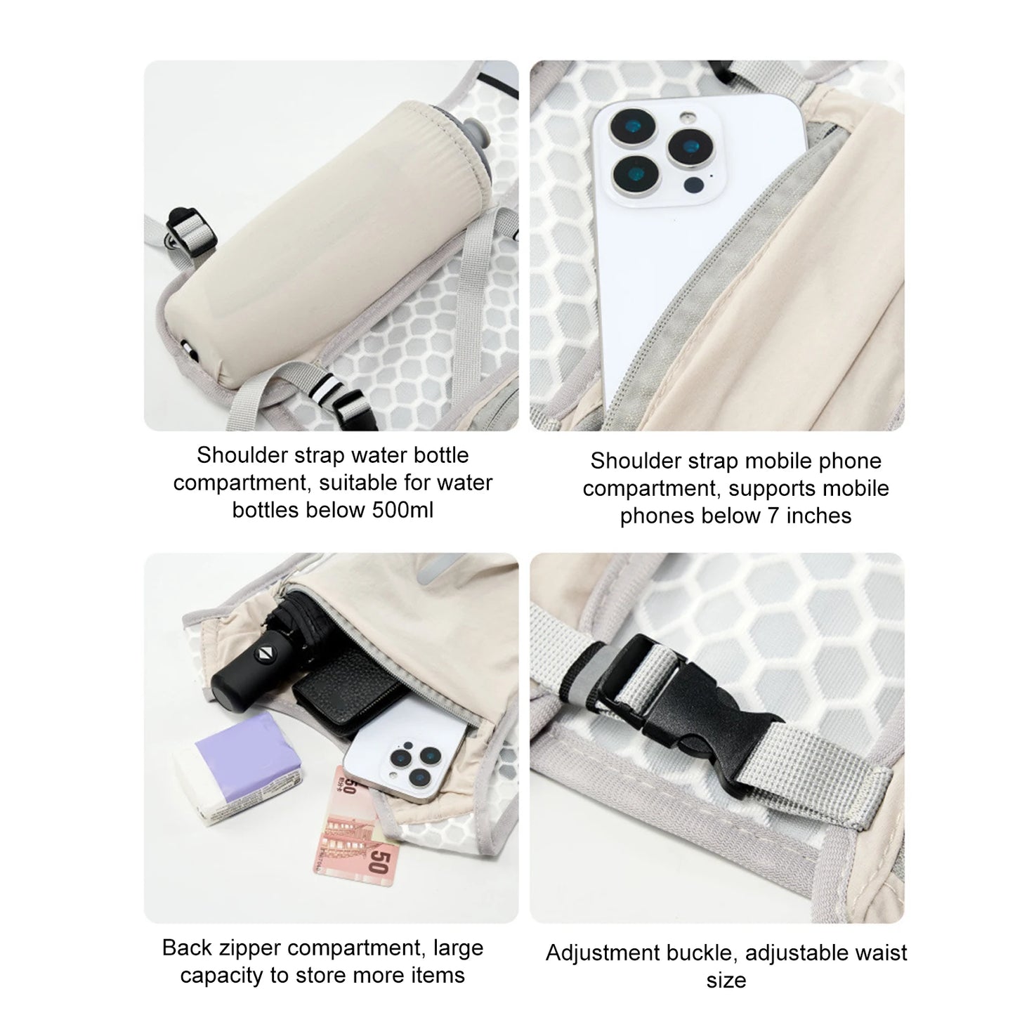 <h2>Colete de Hidratação Leve – Bolsa de Peito com Suporte para Telefone para Corrida e Ciclismo</h2>