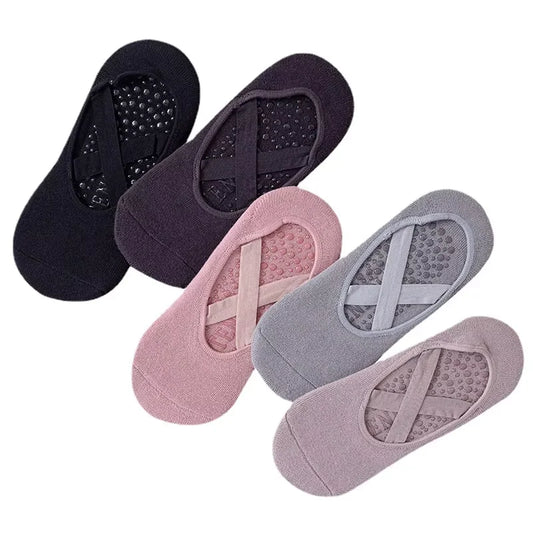 <h2>Meias de Yoga Antiderrapantes de Algodão e Silicone para Mulheres – Meias com Vendagem Respirável (3, 5 ou 1 Par)</h2>